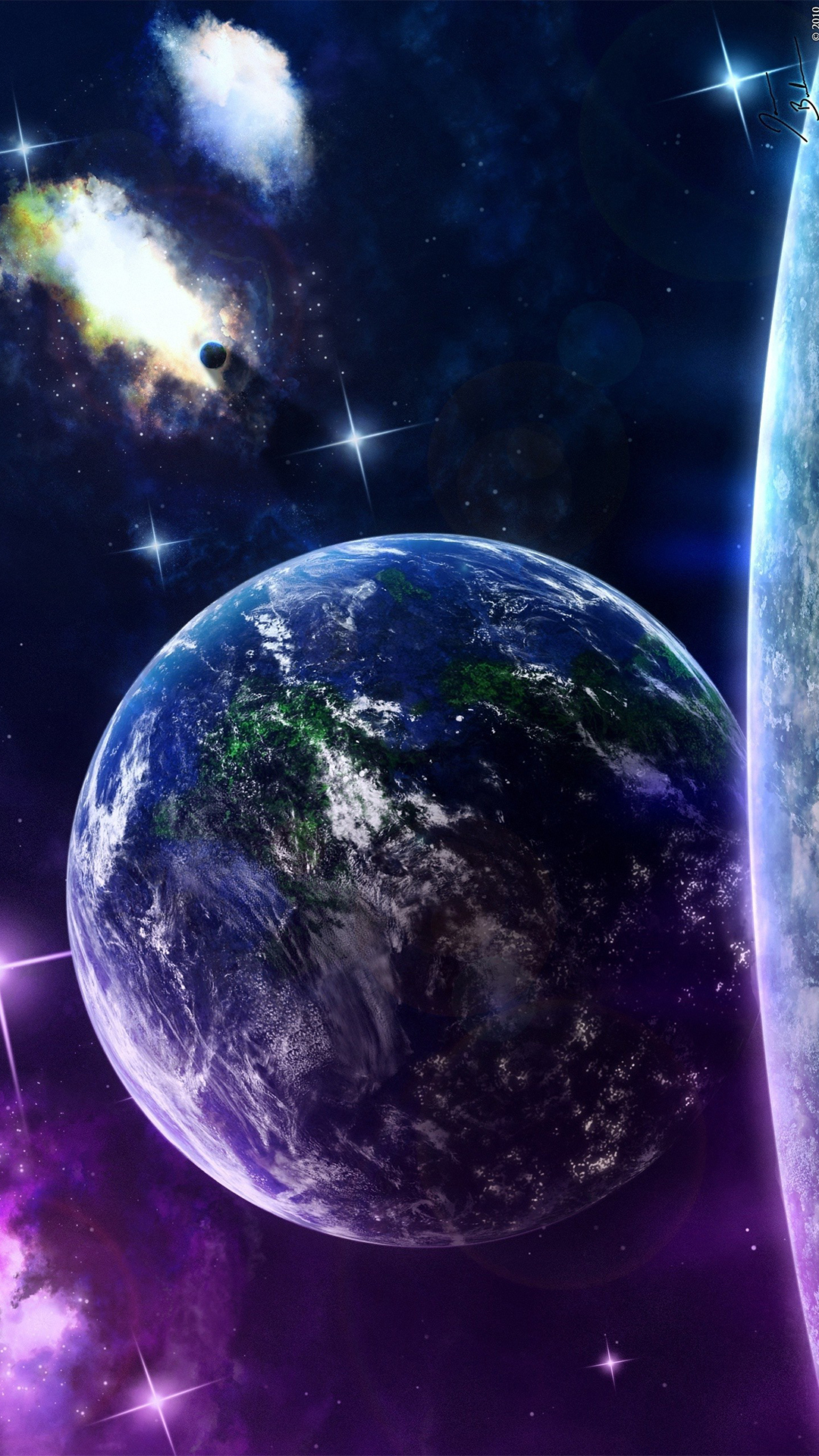 Earth in Space iPhone Wallpaper HD