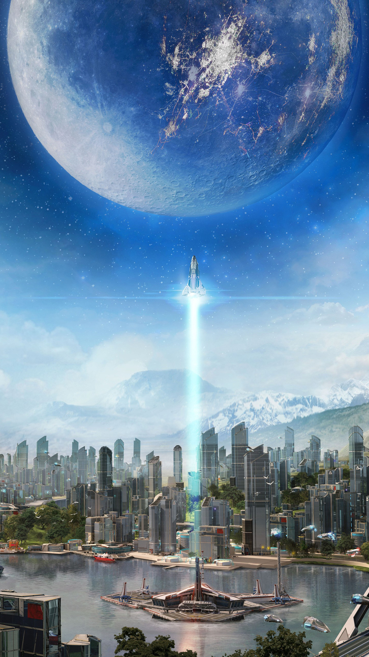 Scifi City iPhone Wallpaper HD