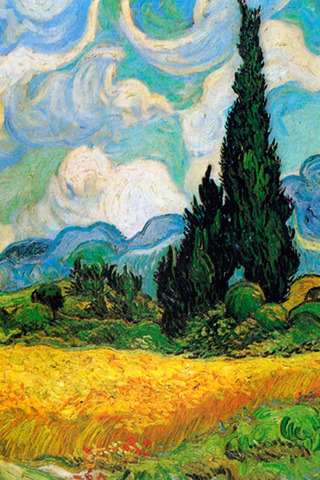 Wheatfield with Cypresses