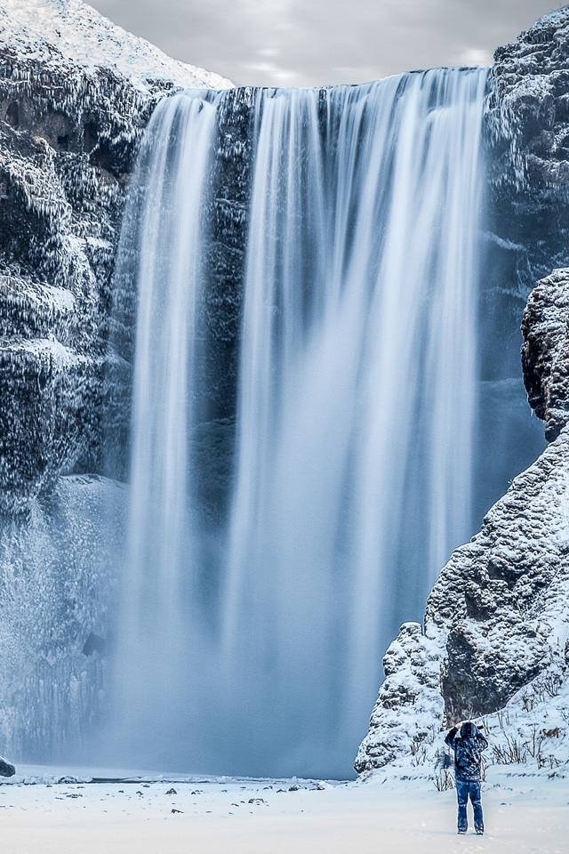 Frozen Waterfall iPhone Wallpaper.