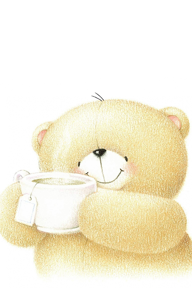 Bear and Cup Wallpaper