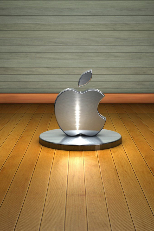 Metallic Apple Logo Wallpaper