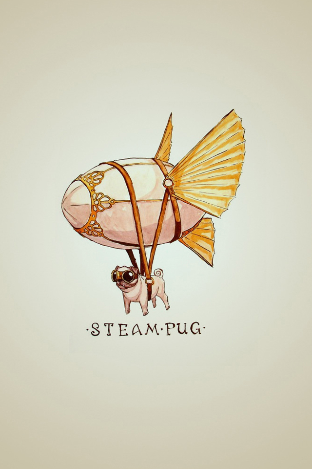 Steam Pug Wallpaper