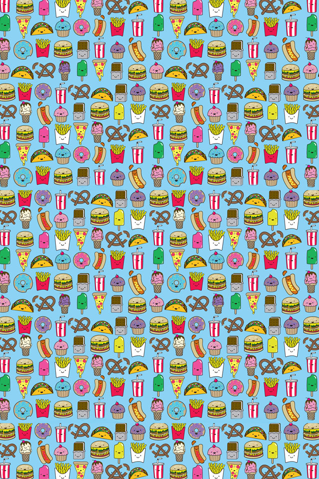 Junk Food Pattern Wallpaper