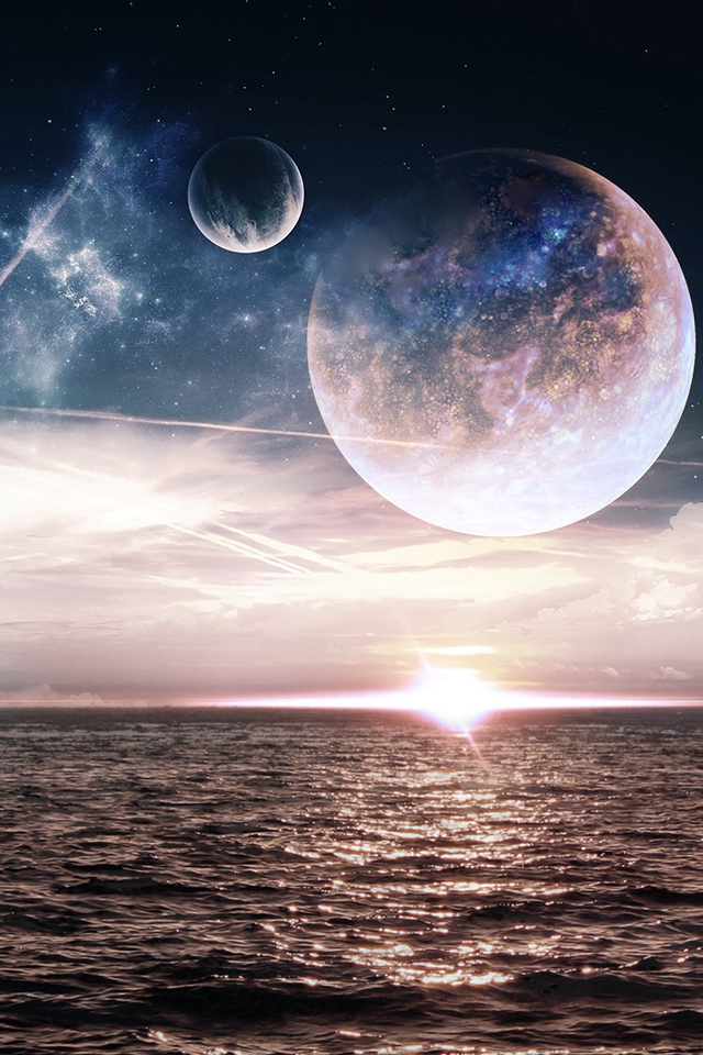 Planets and Sea Wallpaper