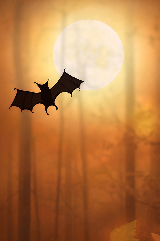 Bat and Moon Wallpaper