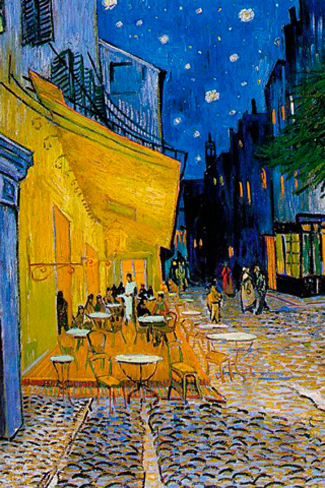 Cafe Terrace at Night Wallpaper