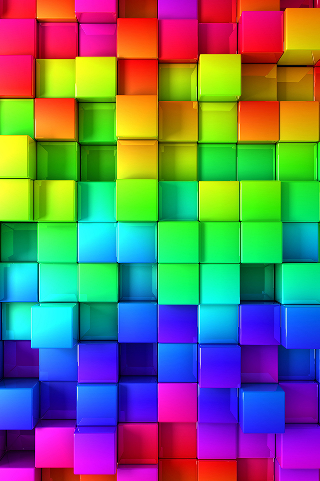 Rainbow Blocks Wallpaper