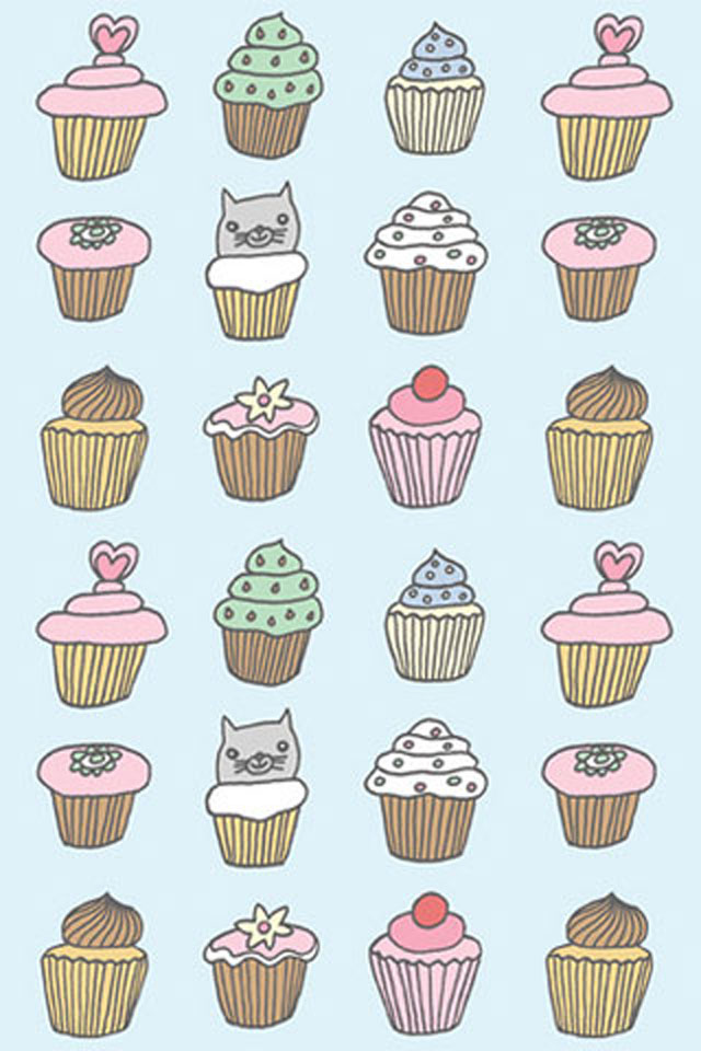 Cupcakes Pattern Wallpaper