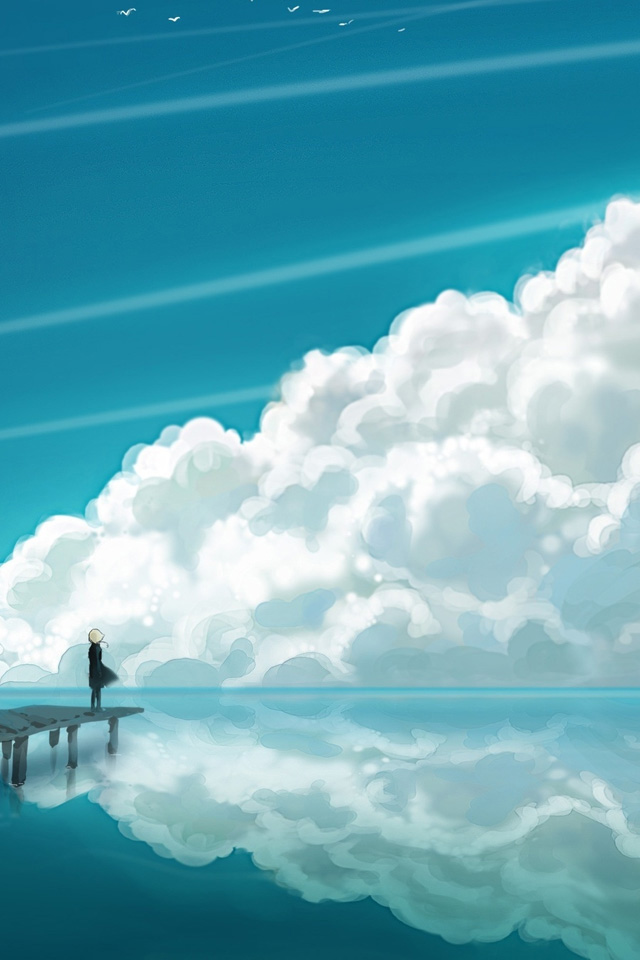 Clouds Reflection Wallpaper
