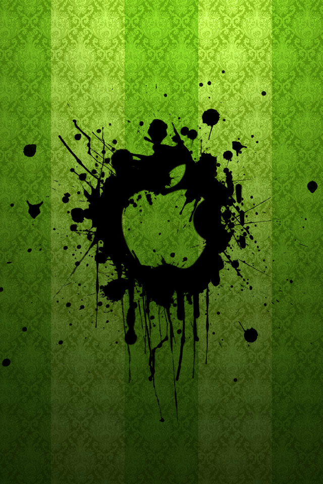 Green Ink Apple Wallpaper