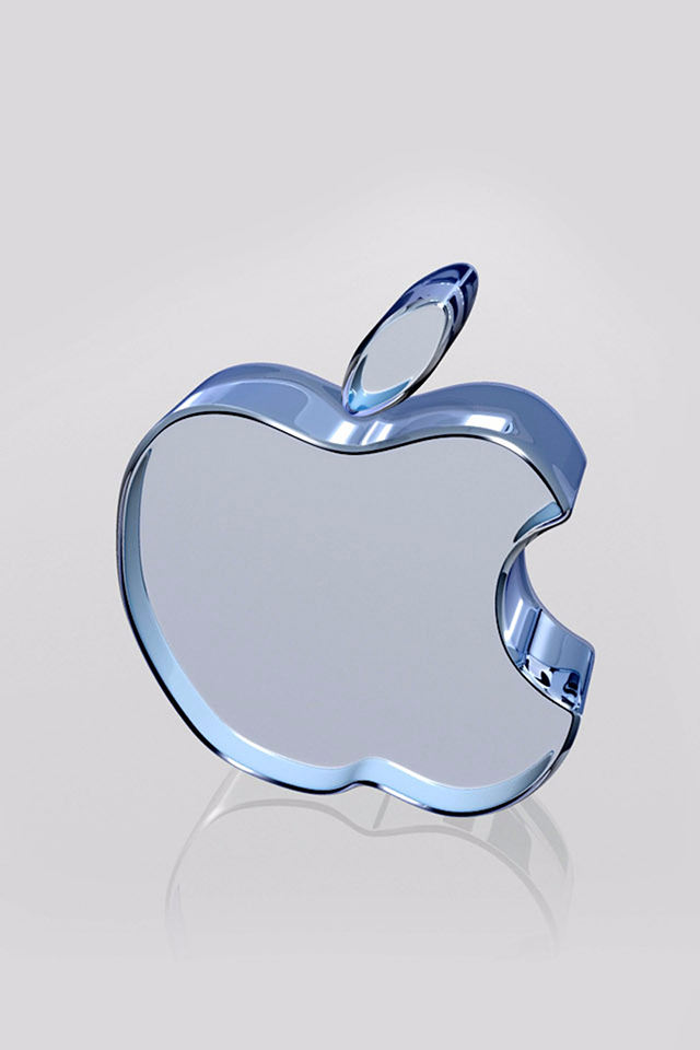 Blue Glass Apple Wallpaper