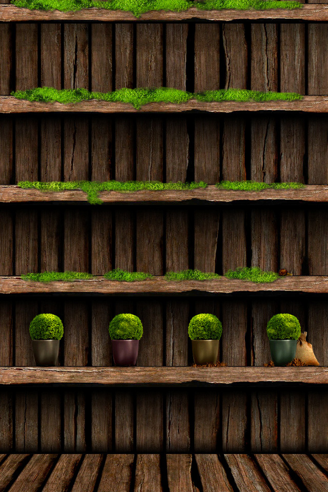 Garden Shelf Wallpaper