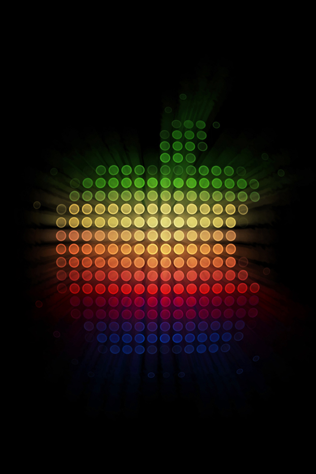 Rainbow LED Apple Wallpaper