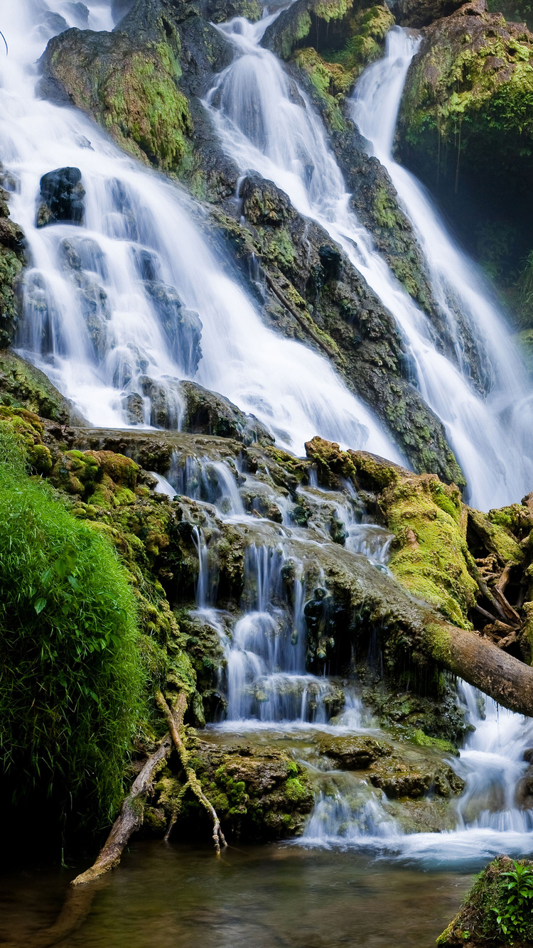Serene Waterfall iPhone Wallpaper.